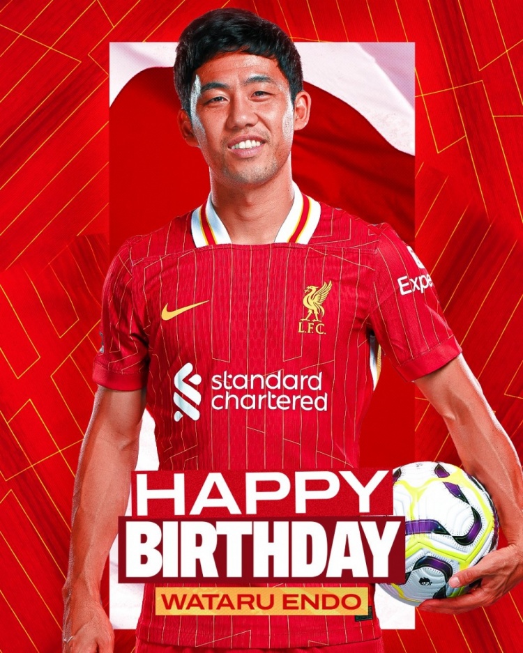  利物浦祝遠(yuǎn)藤航32歲生日快樂，球員加盟紅軍至今出戰(zhàn)62場比賽