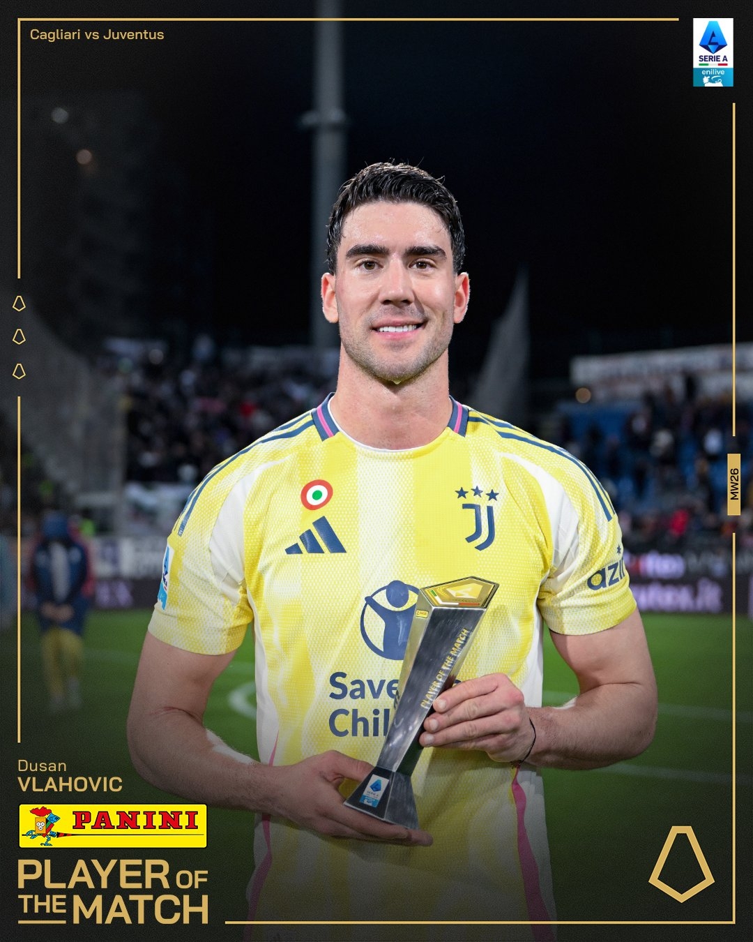  打進(jìn)致勝進(jìn)球！弗拉霍維奇當(dāng)選尤文1-0卡利亞里全場(chǎng)最佳球員
