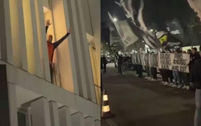  都體：尤文球迷來到酒店外支持新主帥，圖多爾向球迷們揮手致意